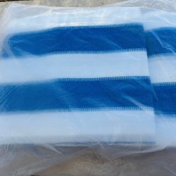 10ft X 10ft White/Blue Mesh Tarp / Malla Sombra