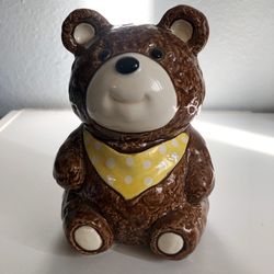 Ceramic Teddy Bear coin bank made in Japan