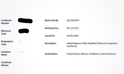 Delta companion certificate