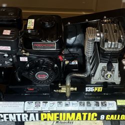 central pneumatic 9 gallon gas air compressor