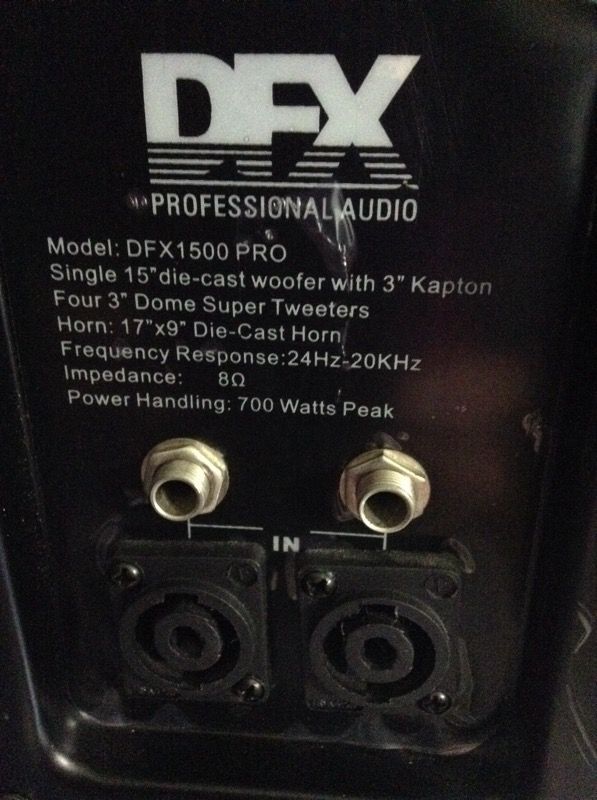 DFX 1500 pro speakers 700 watts peak set of 2 for Sale in Roswell, GA