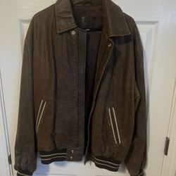 Vintage Mercedes Benz Leather Varsity Jacket