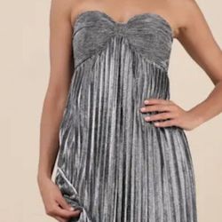 Silver Metallic Dress xs Formal Dress Mermaid Inspo Dress