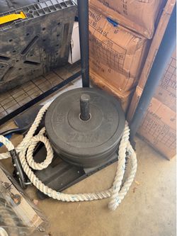 Rogue Slice Sled and 2x45LB Bumper Plates