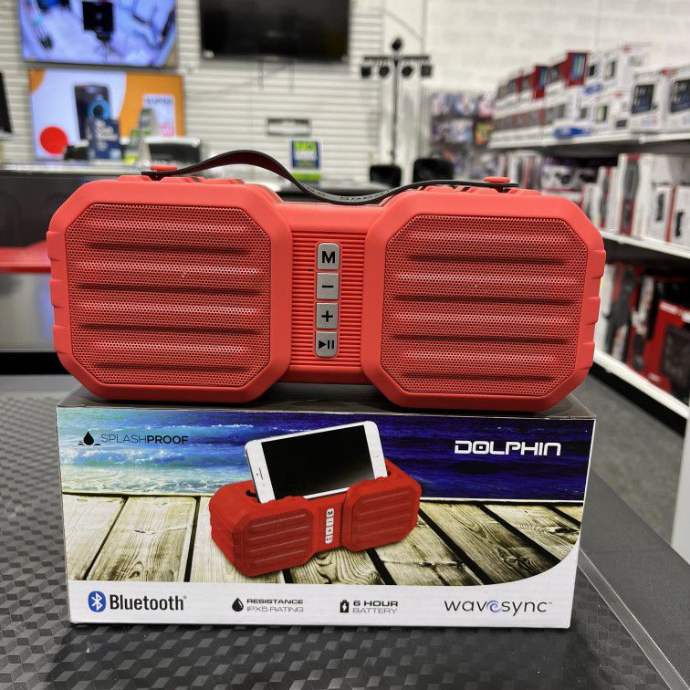 Dolphin Portable Splashproof Bluetooth Speaker Bocina Parlante Spb-8x Red