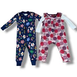 Boutique Baby Girl 6-12M Lot | Hanna Andersson Mushroom Sleeper & Tea Collection Romper