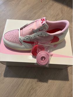 Jordan 1 Retro Low OG SP Travis Scott Sail Tropical Pink Size 10.5