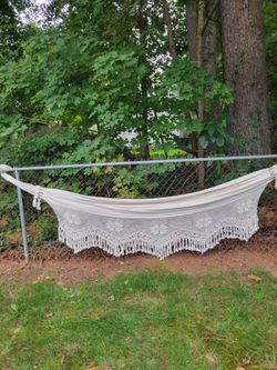 Cream Cotton Hammock with Fringe