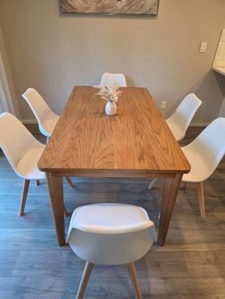 BRAND NEW Unassembled_Brown Solid Wood Table with 6 Chairs