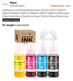 Sublimation Ink Refilled Bottles Work with ET-2720 ET-2760 ET- 2800 ET-15000 ET-2803 ET-2850 ET-3760 ET-4800 ET-4760 Inkjet Printer Heat Press Transfe