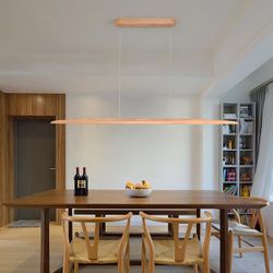 YISDESIGN 71" Wood LED Linear Pendant Light (2 available) - $100 each OBO