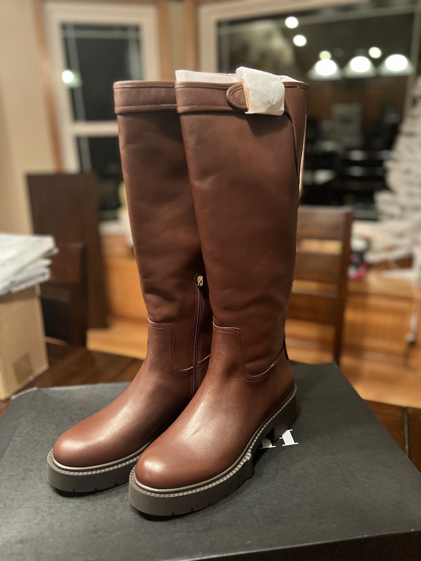 COACH Lilli Buckle Boots Brown Women’s Size 8