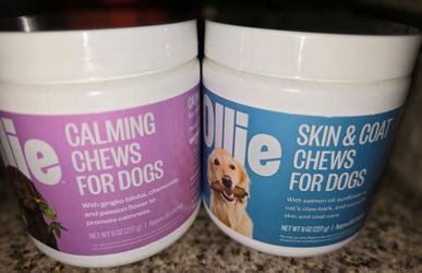 Dog chews calming and skin coat