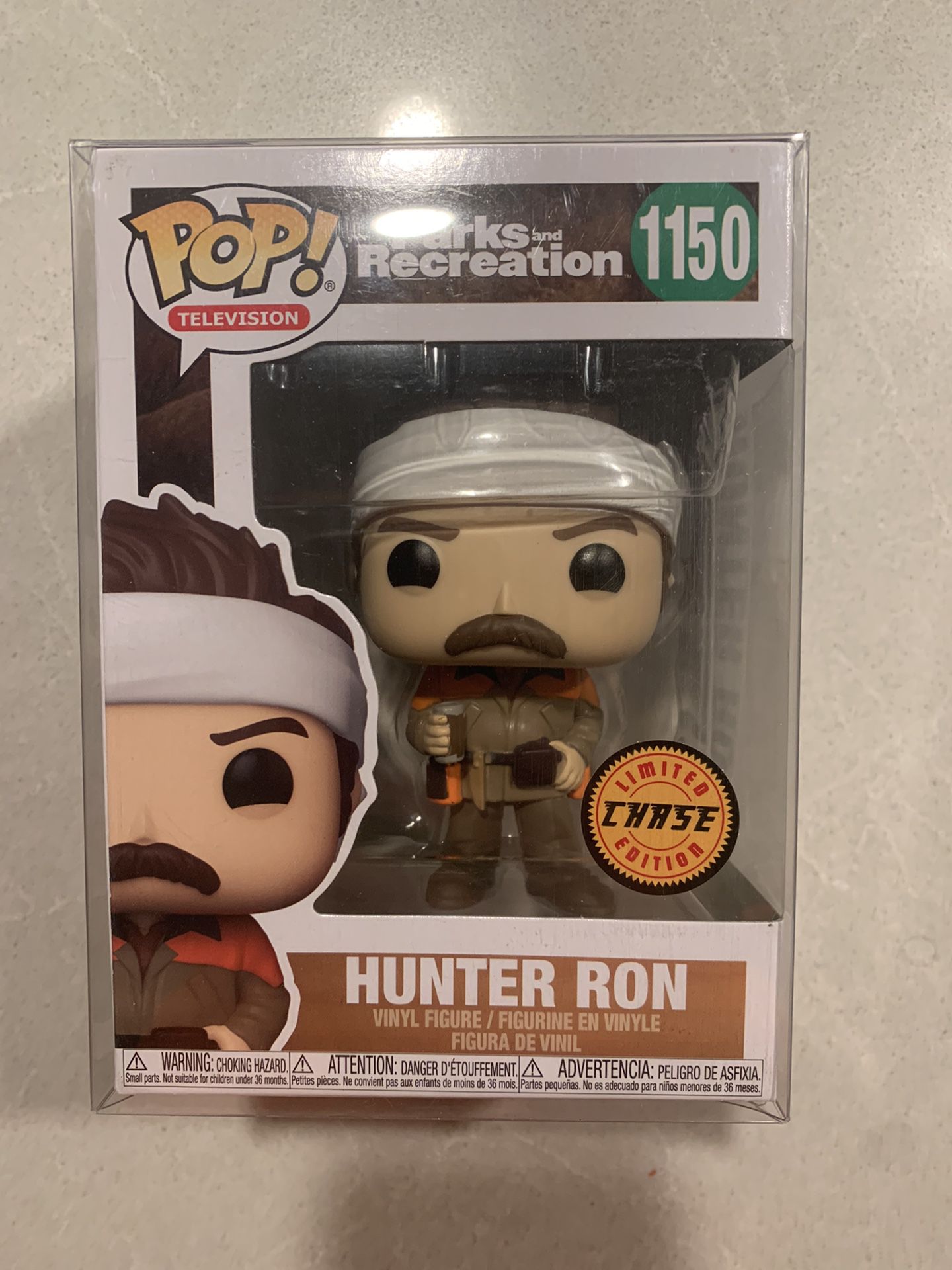 Hunter Ron Swanson *CHASE* Funko Pop Parks & Recreation 1150 with protector Nick Offerman
