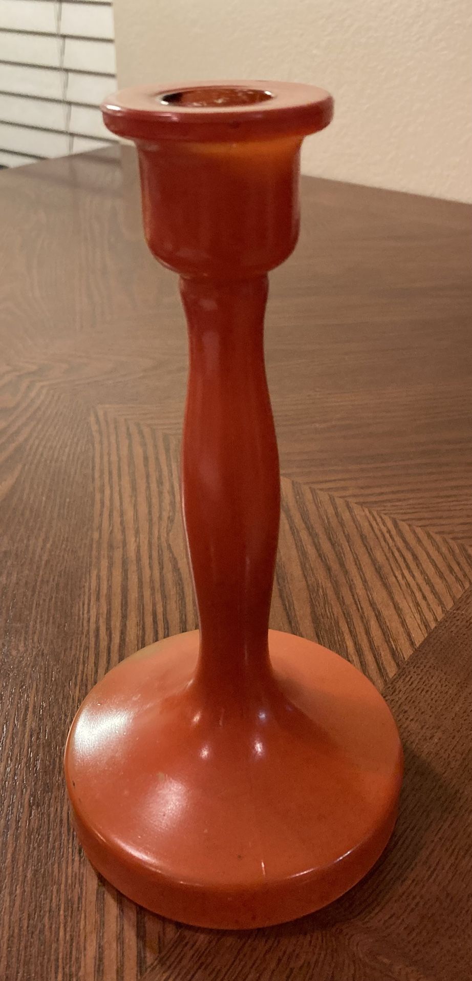Vintage Orange Candle Stick Holder