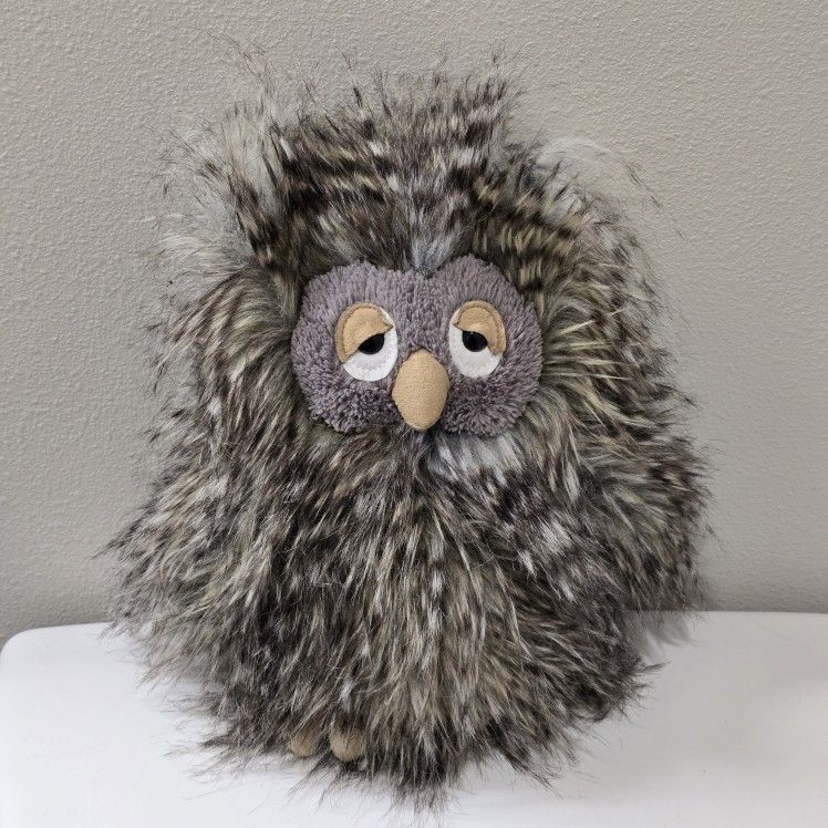 Jellycat London Orlando The Owl Plush 10" Stuffed Animal Bird Sleepy Fluffy Grey