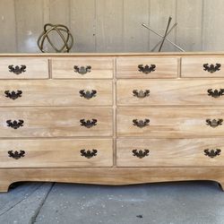 Beautiful gold & natural wood dresser,console or credenza 