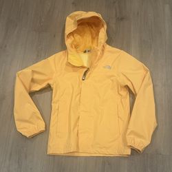 The North Face Yellow DryVent Hooded Rain Jacket Girls Small