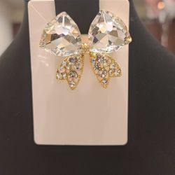 clear Crystal bowtie brooch