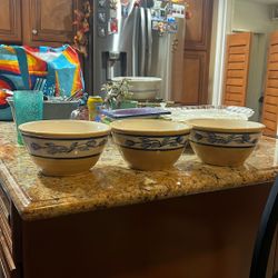 3 Ceramic Bowl Dish Set for Parties 