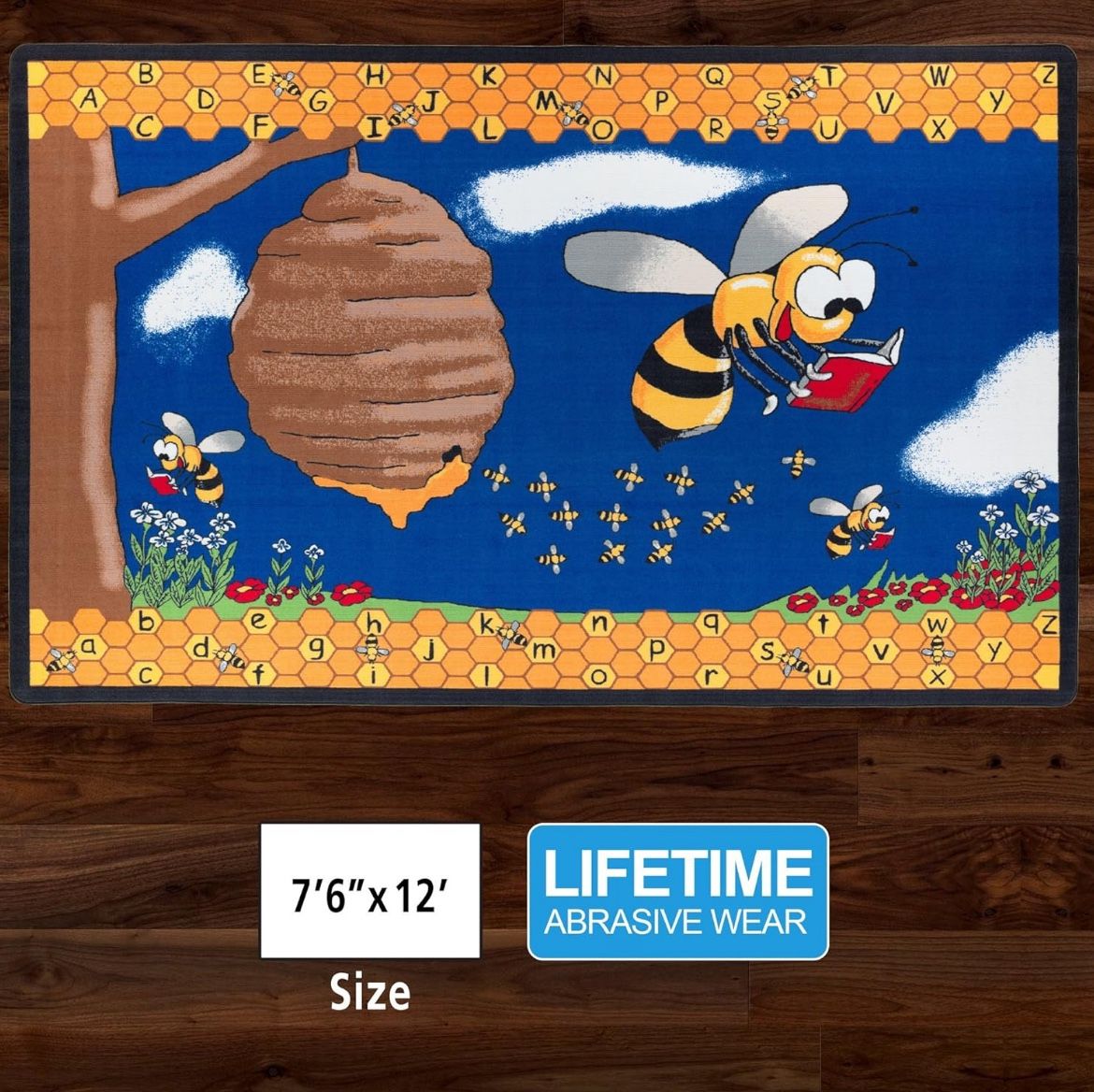 Busy Bee Classroom Rug 7’6” X12ft