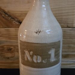 Farmhousr Ceramic Bottle Vase .. Primitive Look..