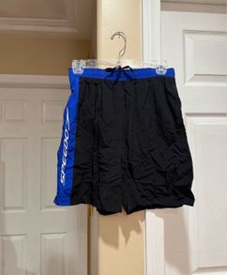 Junior Speedo Black and Blue Swim Shorts