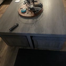 Coffee Table  With Seats And Storage  With Side Table