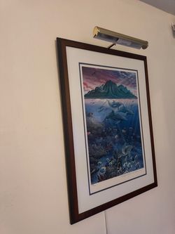 Framed Ocean and Island Art Print