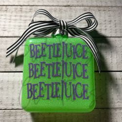Beetlejuice Inspired Glitter Ornament