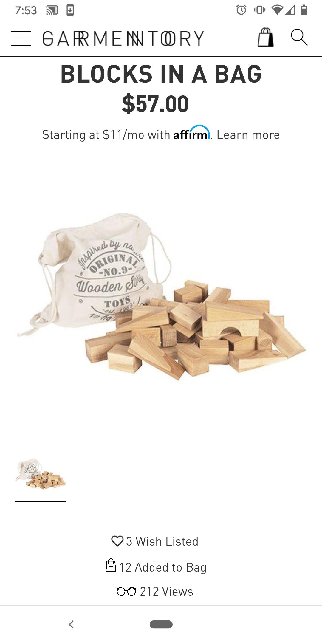 100 pcs sack of wooden blocks building toys for kids
