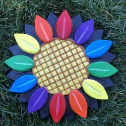 Rainbow Flower Stepping Stone