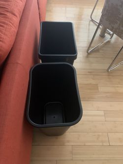 Black garbage bins