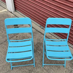Sky Blue Folding Chairs