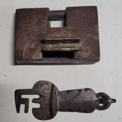 Antique Handmade Padlock with Key