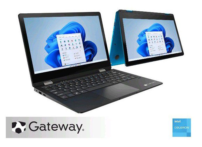 Gateway Notebook 11.6" Touchscreen 2-in-1s Laptop, Intel Celeron N4020, 4GB RAM, 64GB HD, Windows 10 Home, Blue, GWTC116-2BL