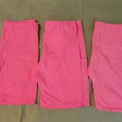 Pink Bike Shorts, Size XL, 3 Pair