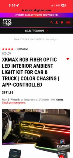 XK glow fiber optic interior lights for dash and doors