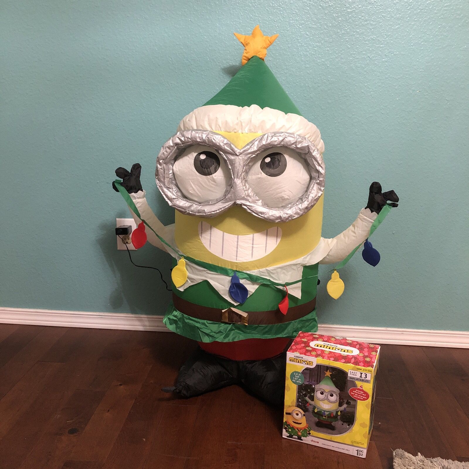 Minions Christmas Inflatable Dave 3.5 Feet Tall By Gemmy