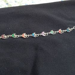 Vintage Anchor Multi-Colored Stainless Steel 9 inch Bracelet