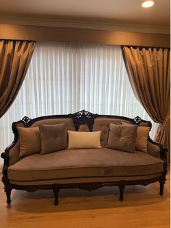 Living room couches and tables