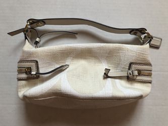 Coach linen canvas pouch makeup bag