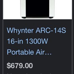 BRAND NEW WHYNTER AC UNIT MODEL ARC-14S 1300 WT 