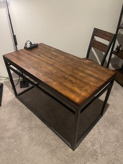 Wood Desk And Chair
