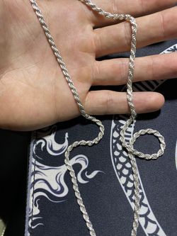 925 Silver 26” 3mm Rope Chain Diamond Cut ✨