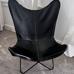 Faux Leather Sling Chair
