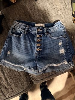 Kancan Distressed Denim Shorts-S