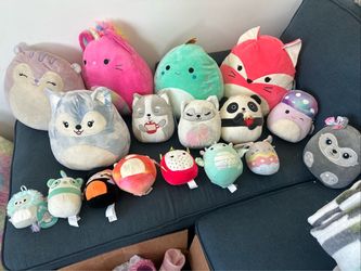 Mixed Lot of 18 Squishmallows 12”, 7”, 5”, 3.5”. Some NWT