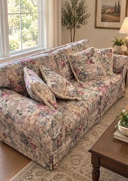 Floral Sofa with Matching Pillows