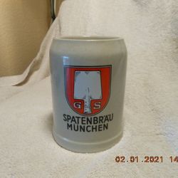 Excellent condition Spatenbrau Munchen 0.5L Glazed Stoneware Beer Stein Mug